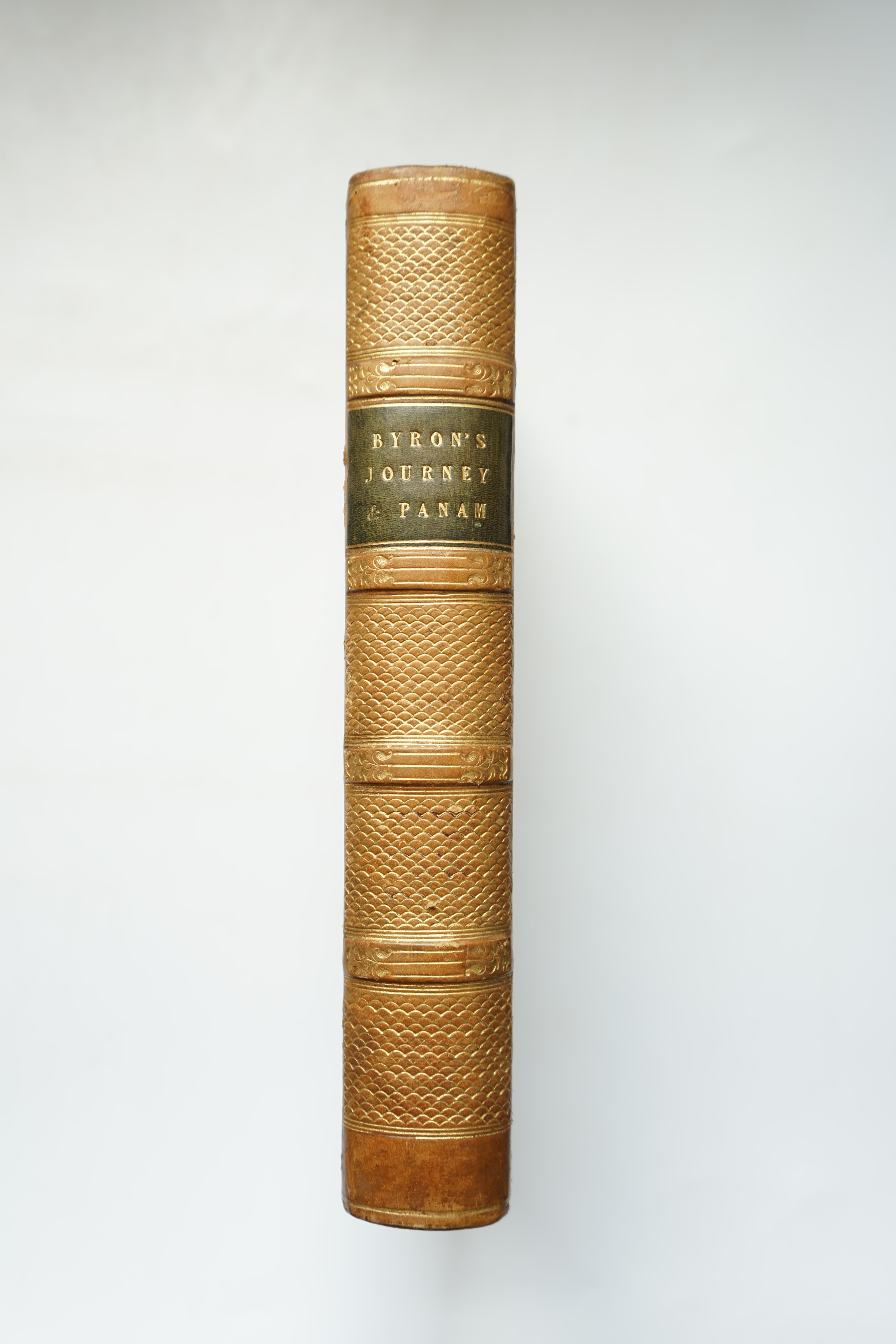 Gamba, Pietro - A Narrative of Lord Byron’s Last Journey to Greece, 1st edition, half title, 2 folding facsimiles of letters, 8vo, rebound half calf with marbled boards, 1825, bound with Panam, P.A.A - Memoirs of a Young